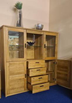 Highboard VERNO 4 Türen/4 Schubladen Wildeiche massiv geölt